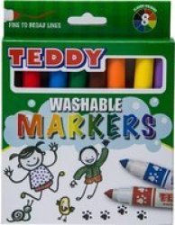 Washable Marker Pen Set Pack Of 8 Assorted Colours