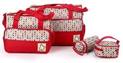 Soho-candy Blast Diaper Bag With Changing Pad 5 Pieces Set Royal Red