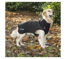 Dog Coat - - Quilted Thermal Coat - Black - Double Extra Small