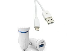 Single Ldnio Car Charger 2.1A & Lightning Cable Compatible IPH5