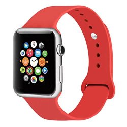 Apple Watch Band For Apple Watch 38MM Langte Silicone Apple Watch Band For Apple Watch Series 3 Series 2 Series 1 Sport Edition Red