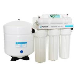 Puricom 5 Stage Reverse Osmosis Water Filter System 50GPD Membrane Without Pump