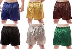 Style MSC-6B01 Men's 6 Satin Boxer Shorts Combo Pack Six Boxers