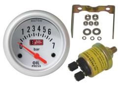 66mm Silver White Electronic Engine Oil Pressure Gauge