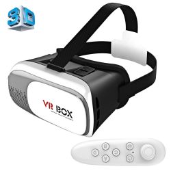 VR Box 2.0 Universal Virtual Reality 3D Video Glasses With Bluetooth Remote Controller