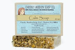 Cheeky Maiden Calm Soap 100% Natural Handmade With Saponified Olive Palm Coconut Oils Shea Butter Mandarin Orange Lavender Rose Geranium Patchouli Essential Oils &