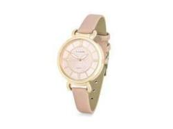 Ladies Rose Gold And Pink Watch With Leatherette Strap