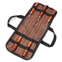 Outdoor 5PCS Barbecue Tools Set Picnic Bbq Cooking Stainless Steel Meat Grill Fo