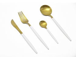 - Cutlery Set 4PC - Gold white