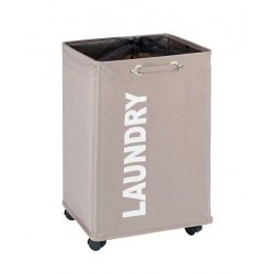 Wenko Quadro Laundry Basket - Taupe 79L
