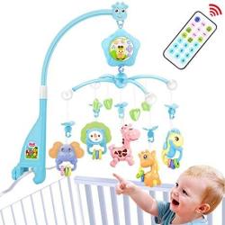 BABY Mobile For Crib Crib Toys With Music And Lights Remote Holder Projector For Pack And Play. Materials:abs+plastic Blue-forest