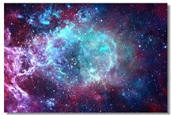 Poster Star Field In Space Nebulae Gas Congestion Blue Universe Galaxy Fabric Prints For Wall 26X17INCH 66X44CM 005