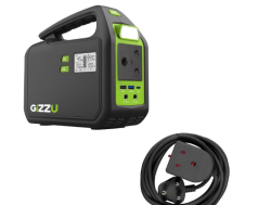 Gizzu 155Wh Portable Power Station & 3m Heavy Duty Extension Lead Black