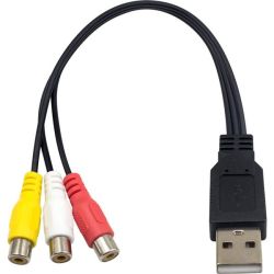 USB To 3 Rca Female Video Audio Cable 30CM