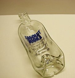 Upcycled Absolut Vodka Bottle Shallow Bowl Nut Dish Or Large Spoon Rest