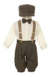 Igirldress Vintage Dress Suit-tuxedo Knickers Outfit Set Baby Boys & Toddler 6MOS Taupe ivory