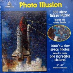 Photo ILLUSION....1000'S Of Tiny Space Photos Joined To Make Incredible Picture Of The Shuttle Launch.