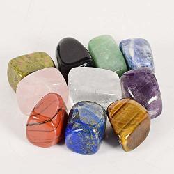 Samgems 10 Pieces box Big Size Natural Chakra Tumbled Stone Gemstone Rock Mineral Crystal Polish Healing Meditation For Feng Shui Decor