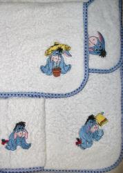 Lovely Gift - Pooh Donkey Set - Hooded Towel Burpie & Facecloths Set