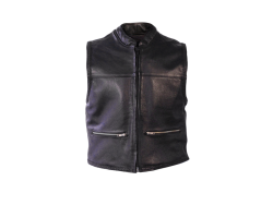 Old School Men's Leather Waist Coat Buffed - Black