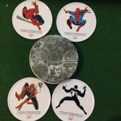 Marvel's Mightiest Heroes - 4 X Tin & Cork Coasters In A Collectable Tin