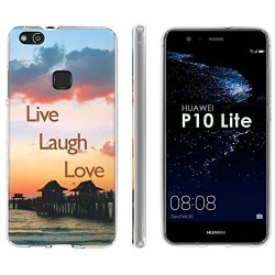 Huawei P10 Lite Tpu Silicone Phone Case Mobiflare Clear Ultraflex Thin Gel Phone Cover - Live Love Laugh For Huawei P10 Lite 5.2" Screen