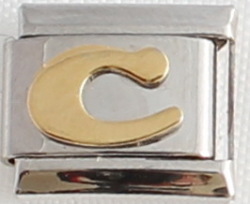 Italian Charm - Gold Plated Letter C