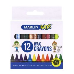 Marlin Kids Wax Crayons 8MM 12'S Pack Of 12
