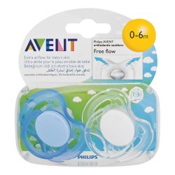 Avent Soother Silicone Free Flow Twin 0-6M
