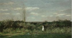 CaylayBrady Oil Painting 'charles-francois Daubigny-spring Landscape 1862' Printing On Perfect Effect Canvas 8X15 Inch 20X38 Cm The Best Dining Room Decoration And Home Decor
