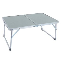 Alminm Alloy Laptop Table Dormitory Artifact Folding Table Lazy Office Bed Desk Silver Brshed Plastic Table Legs 61X 41 X 27 .5CM Silver