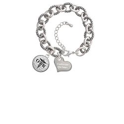 Delight Jewelry Domed Black Otr Custom Engraved Heart Diana Charm Bracelet
