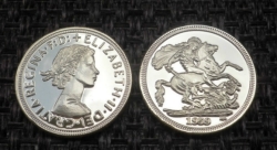 Sovereign 1959 Elizabeth Ii Gold Clad Steel Coin Dragon Proof