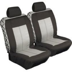 Safari Front Seat Cover Set 4 Piece Black And Grey