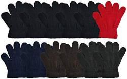 12 Pairs Winter Magic Gloves For Kids Toddlers Stretchy Warm Bulk Pack Boys Girls Children Pairs Mittens