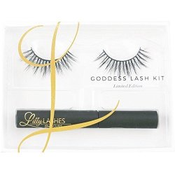 Lilly Lashes Luxury Collection Goddess Lash Kit False Eyelashes Latex Free Brush On Adhesive Natural Look And Feel Mink Stackable & Reusable Non-magnetic 100% Handmade & Cruelty-free