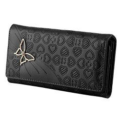 StyleZ Fashion Women Lady Pu Leather Clutch Wallet Long Card Holder Purse Bags Handbag Blak