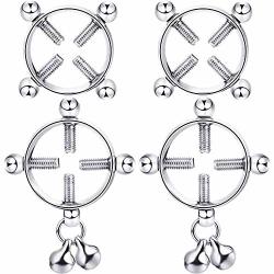 Kjzeex Non-pierced Nipplerings Body Piercing Rings - Adjustable Nipplering Shield Rings With Bell Body Piercing Jewelry
