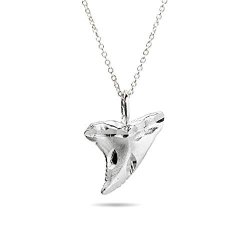 Sterling Silver Sharks Tooth Design Pendant 16" 18" Or 20"