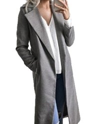 Lingswallow Womens Winter Thicken Long Wool Trench Coat Jacket with Belt