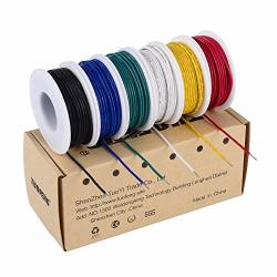 20 Gauge PVC 1007 Solid Electric Wire Kit 5 Color Each 50 ft 20