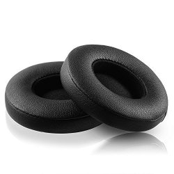 Black Cushions Replacement Earpads Ear Cups- Compatible With Beats Solo 2.0 3.0 Wireless On Ear Headphones By Dr. Dre Only Does Not Fit Solo 2.0 Wired