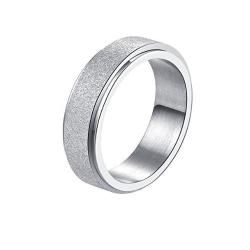 Silver Glitter Spinner Ring - 6 Us