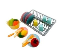 22 Piece Kitchen Play Set With Food & Dishes- Pretend Toy For Children