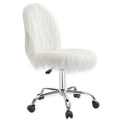 Linon faux fur online office chair