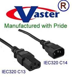 Super E CABLE_20573_25_40_NORTH American Power Extension Cord IEC-60320-C14 To IEC-60320-C13 18 Awg_ 25 FT_40 Pcs pack Black