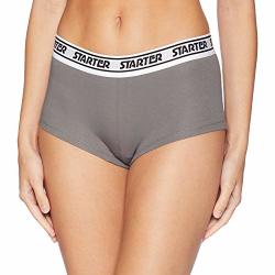 STARTER Women's 1-PACK Cotton-blend Boyshort Panty Amazon Exclusive Iron Grey Medium