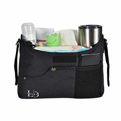 Stroller Organizer With Cup Holders And Diaper Bag For Carrying Baby Accessories. Universal Fits Doona Car Seat Stroller UppaBaby Baby Jogger Bob Stroller Yoyo