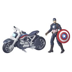 Hasbro Marvel Legends Series Civil War 3.75 Inch Action Figure With Motorcycle - Captain America