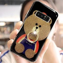 Auroralove Samsung Galaxy S7 Case Bling Diamond Galaxy S7 Cover Glitter Cute Bear Luxury Soft Tpu Samsung S7 Case With Ring Stand For Girls